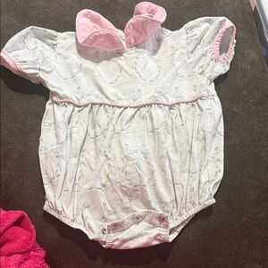 Floral Baby Romper with Pink Accents